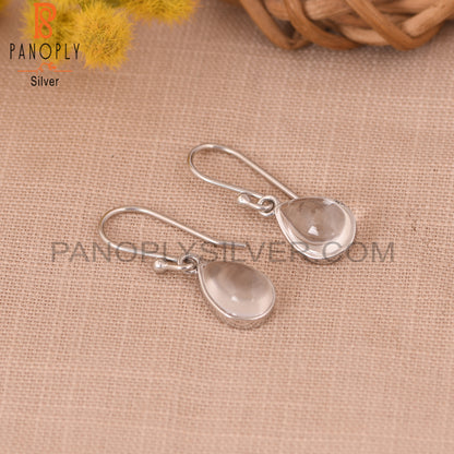 Simple Drop Design 925 Silver Crystal Girls Earrings