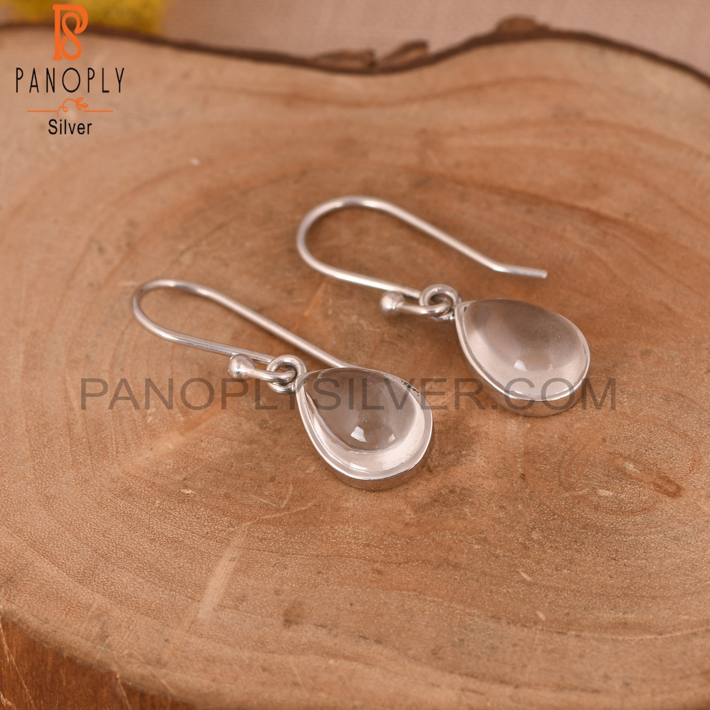 Simple Drop Design 925 Silver Crystal Girls Earrings