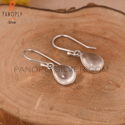 Simple Drop Design 925 Silver Crystal Girls Earrings