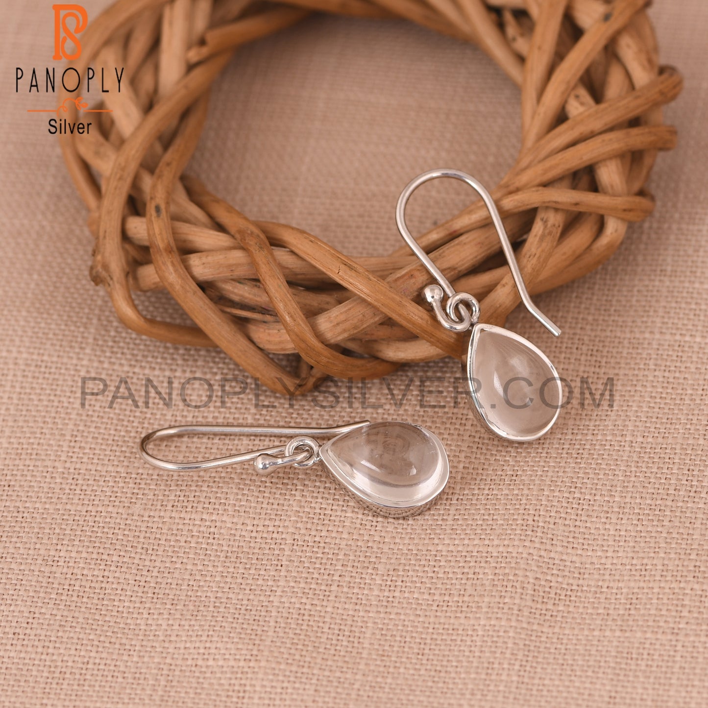 Simple Drop Design 925 Silver Crystal Girls Earrings