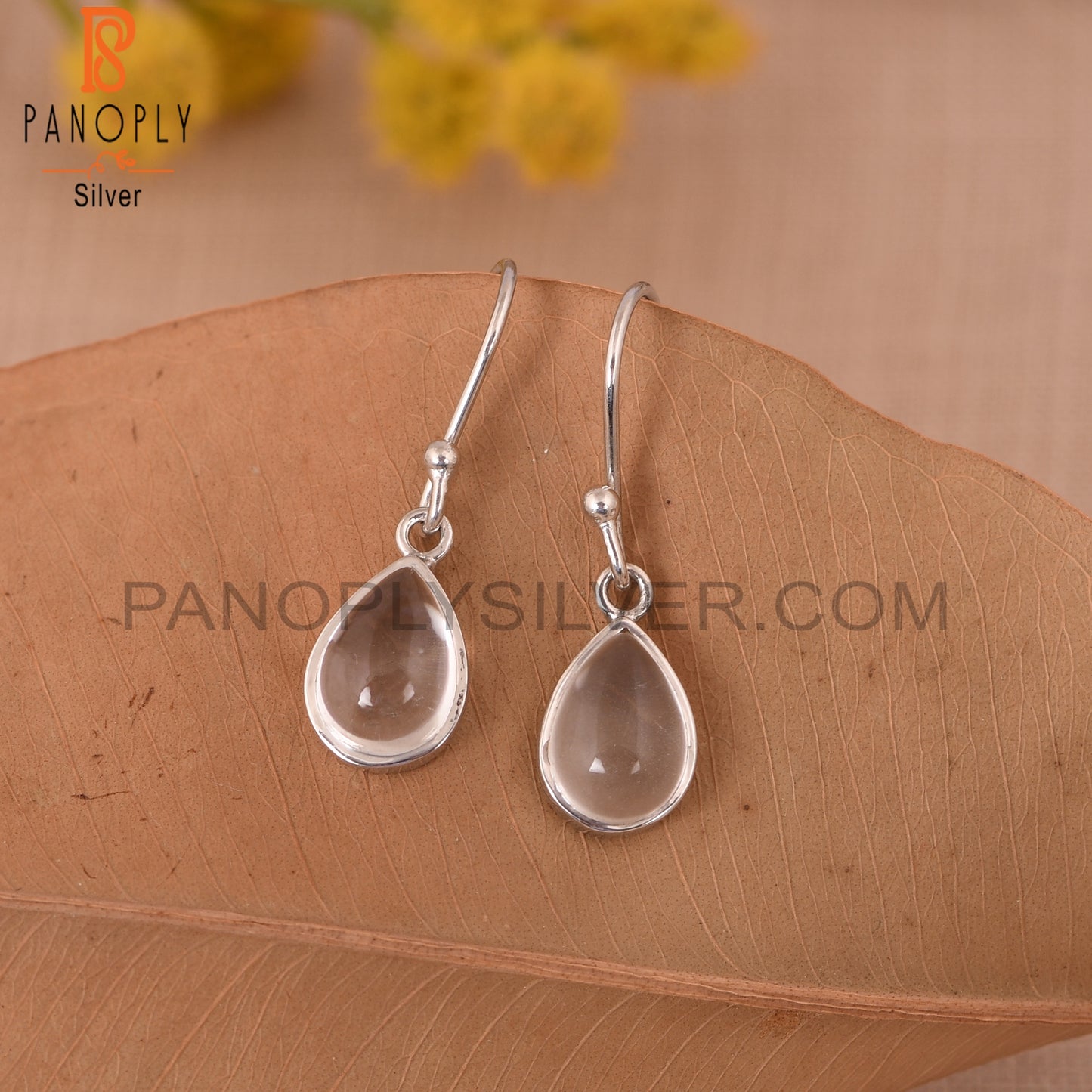 Simple Drop Design 925 Silver Crystal Girls Earrings