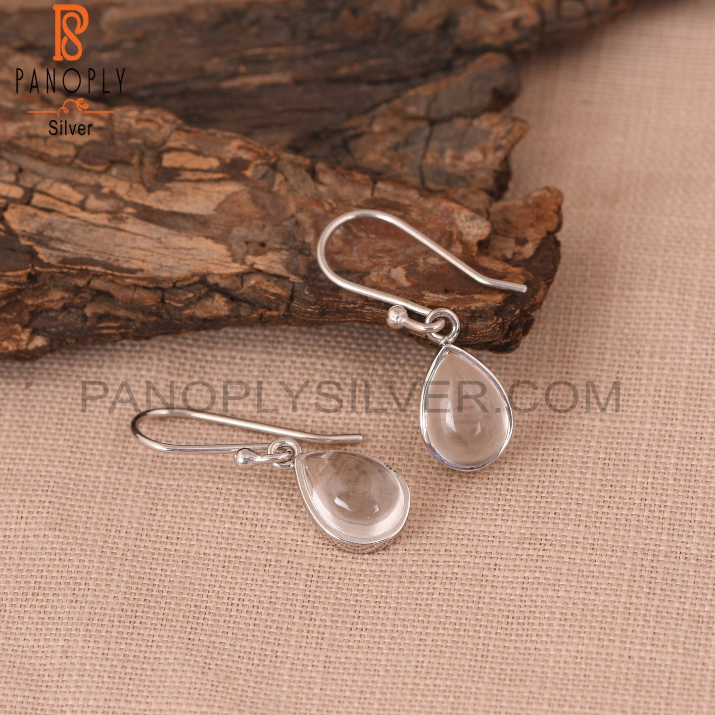 Simple Drop Design 925 Silver Crystal Girls Earrings
