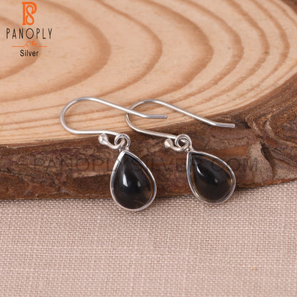 Smoky Gemstone Drop 925 Silver Brown Earrings