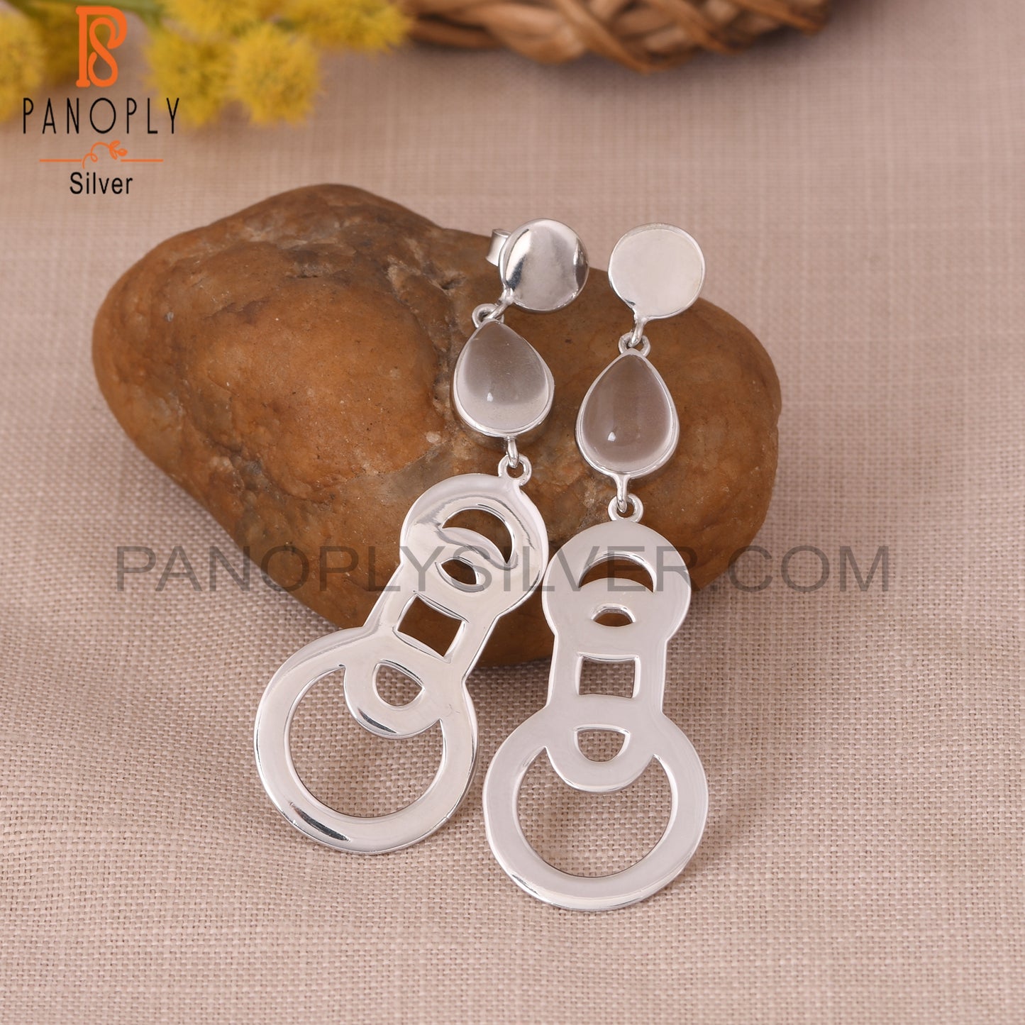 925 Sterling Silver Crystal Dangle Earrings Jewelry