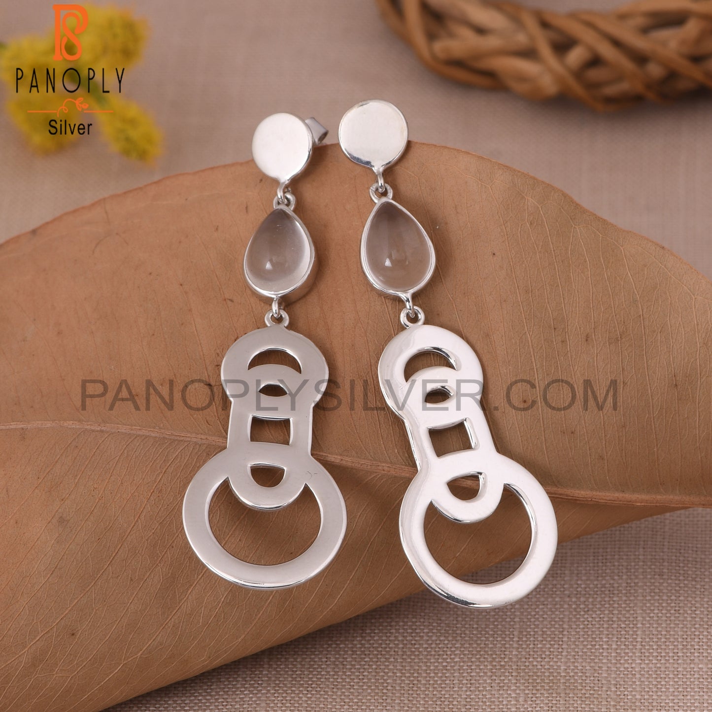 925 Sterling Silver Crystal Dangle Earrings Jewelry
