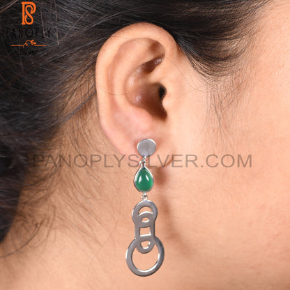 Green Onyx Gemstone Beautiful Wedding Earrings