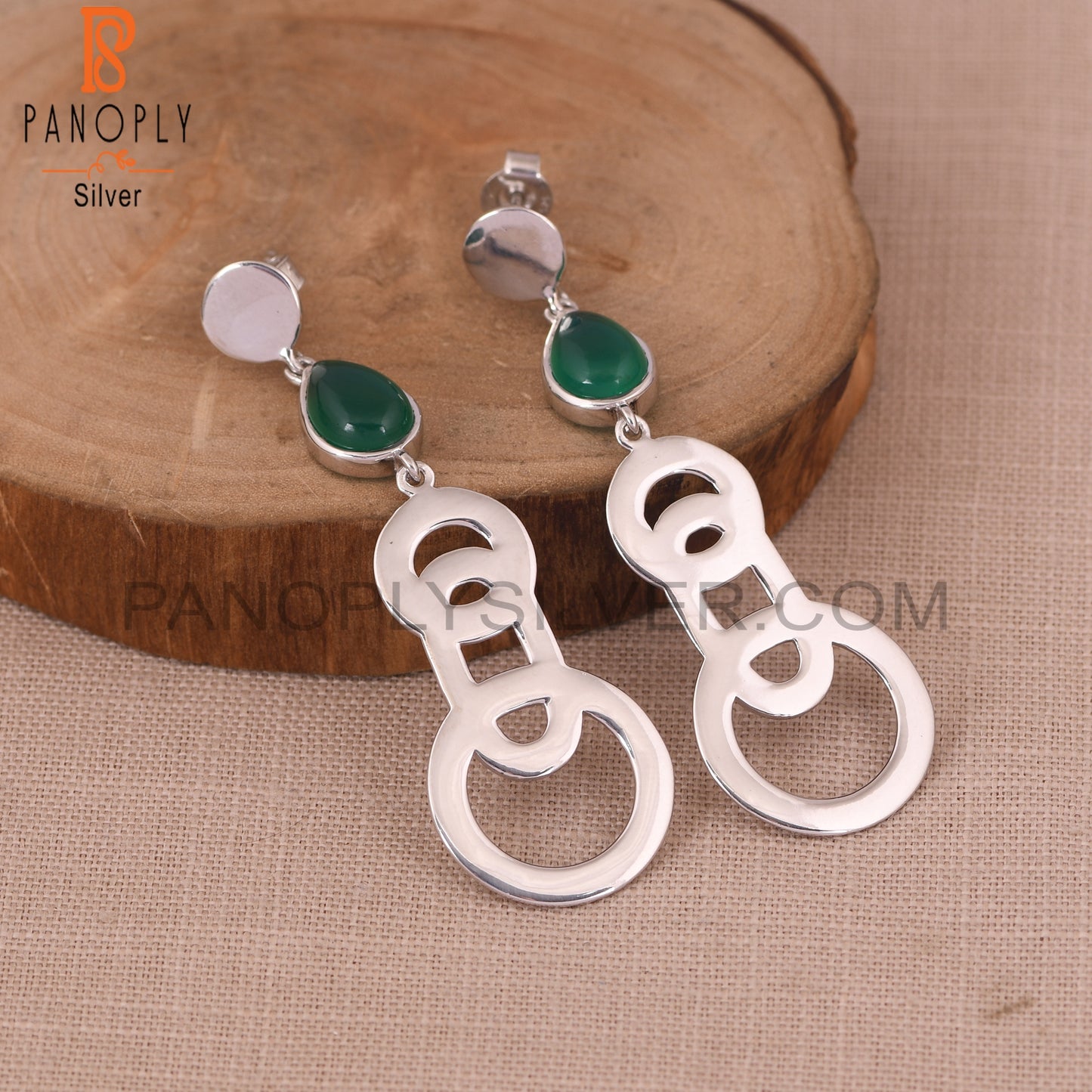Green Onyx Gemstone Beautiful Wedding Earrings
