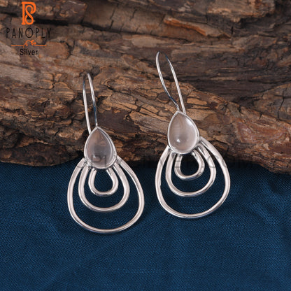 Crystal Quartz 925 Silver White Rhodium Plated Earrings Jewelry