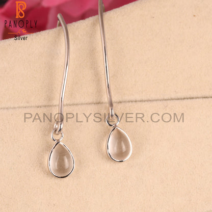 Crystal Quartz 925 Sterling Silver Teardrop Earrings