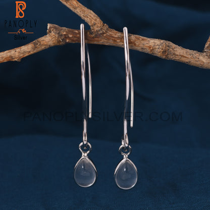 Crystal Quartz 925 Sterling Silver Teardrop Earrings