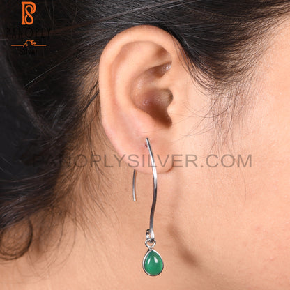 Green Onyx 925 Sterling Silver Gemstone Green Earrings