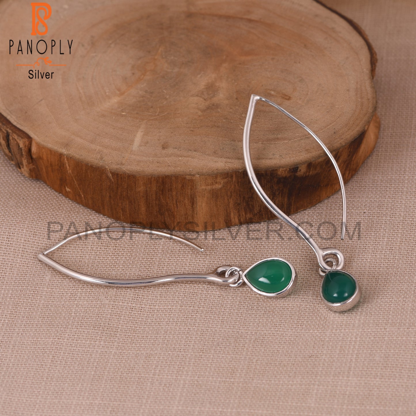 Green Onyx 925 Sterling Silver Gemstone Green Earrings