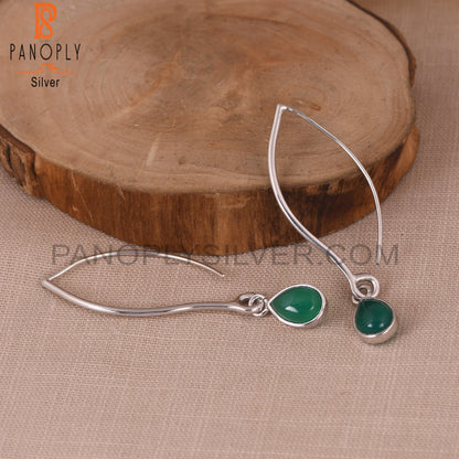 Green Onyx 925 Sterling Silver Gemstone Green Earrings
