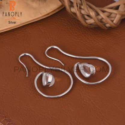 Crystal Quartz 925 Sterling Silver Curved Earrings