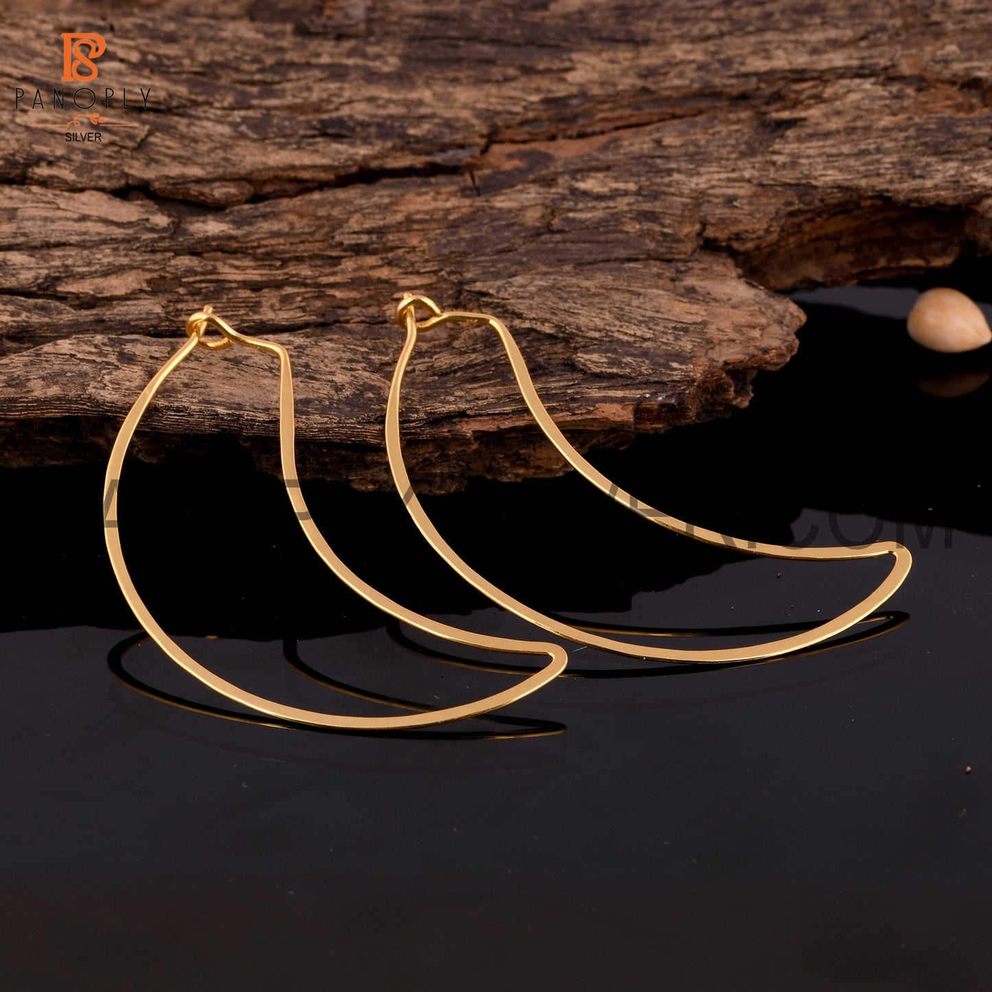 Half Moon Shape 925 Sterling Silver Hingis Earrings