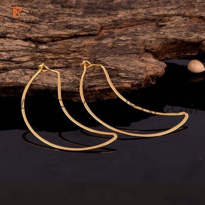Half Moon Shape 925 Sterling Silver Hingis Earrings