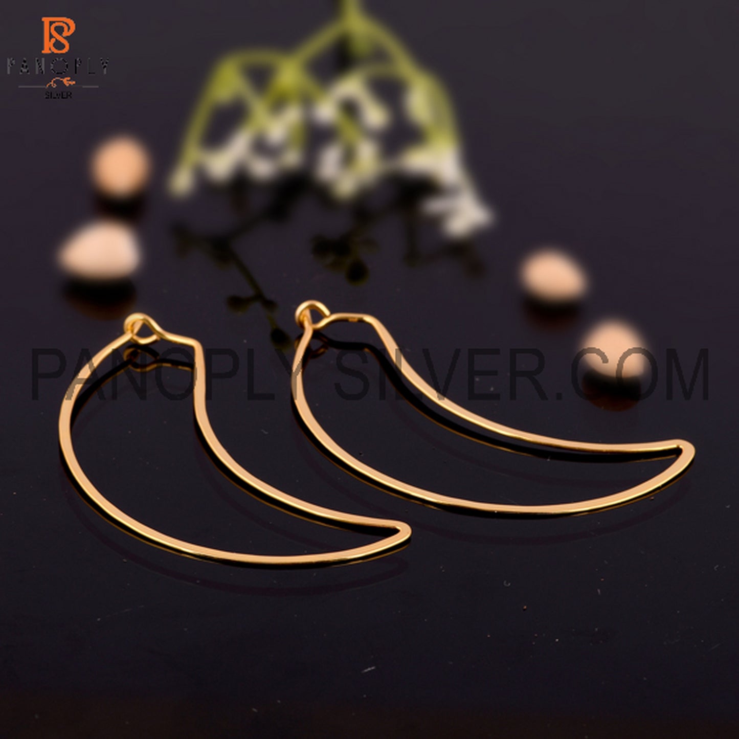 Half Moon Shape 925 Sterling Silver Hingis Earrings