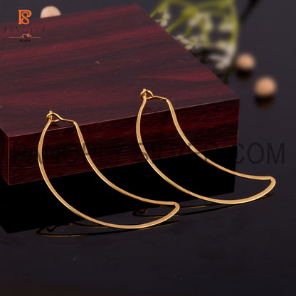 Half Moon Shape 925 Sterling Silver Hingis Earrings