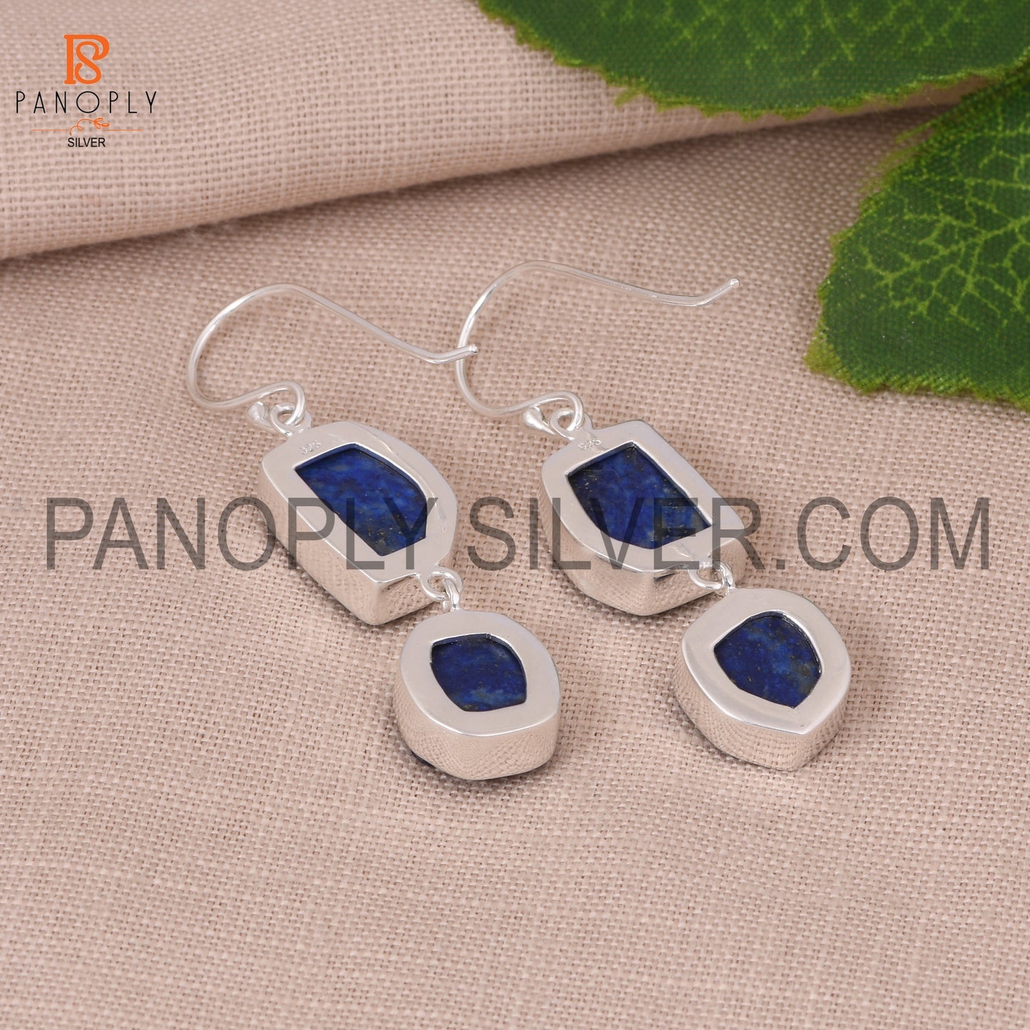 Lapis Lazuli Dangle Raw Blue Gemstone Earrings