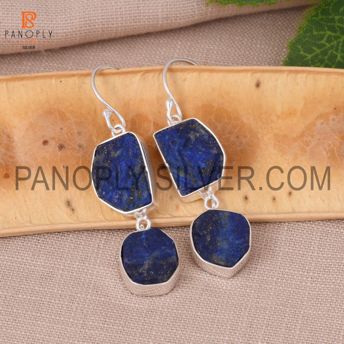 Lapis Lazuli Dangle Raw Blue Gemstone Earrings