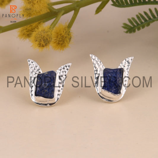 Lapis Rough 925 Sterling Silver Earrings