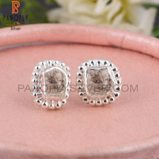 Herkimar Diamond Rough 925 Sterling Silver Earrings