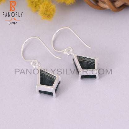 Moss Agate 925 Sterling Silver White Hanging Earrings
