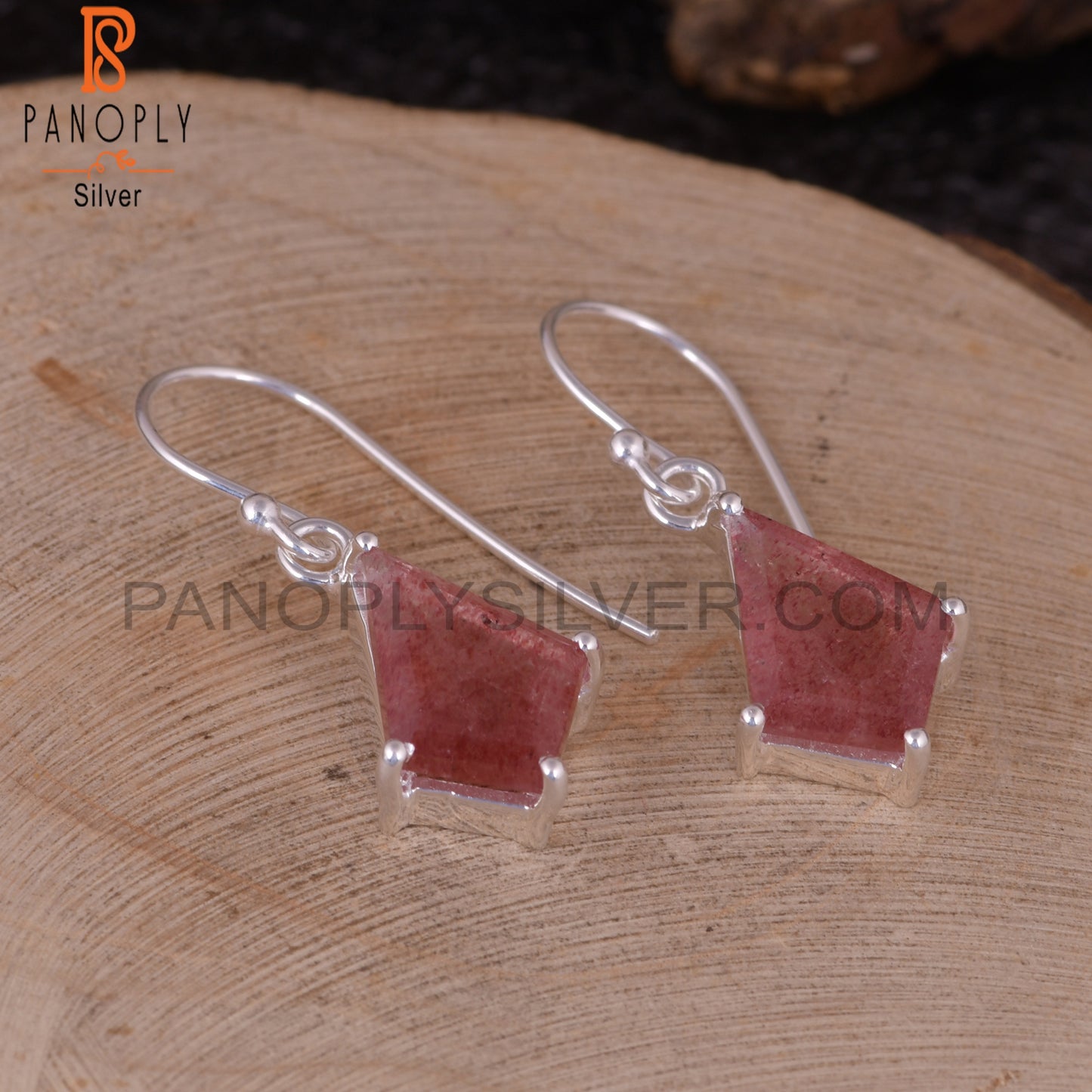 Strawberry Quartz 925 Stamp Kite Unique Fine Jewelry