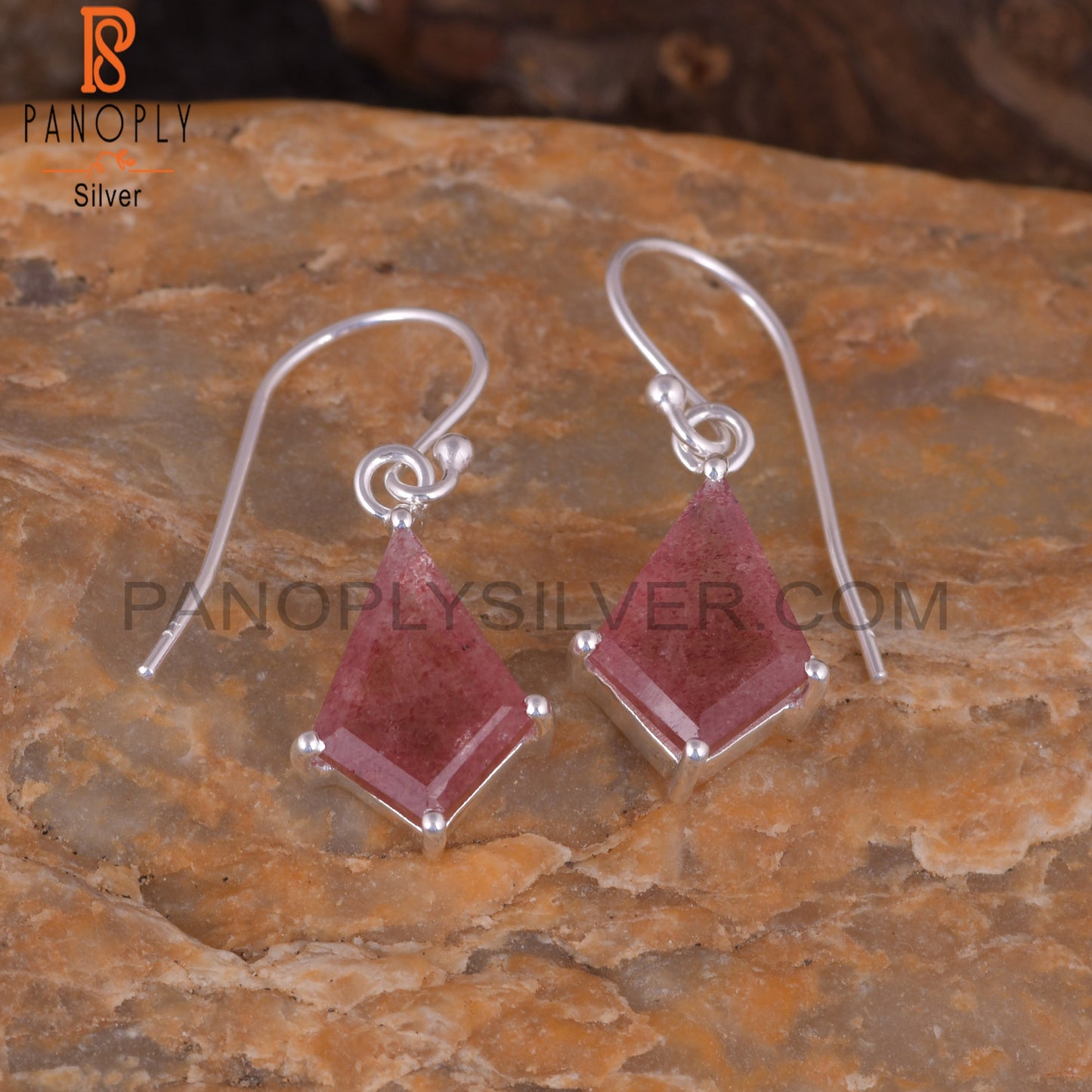 Strawberry Quartz 925 Stamp Kite Unique Fine Jewelry