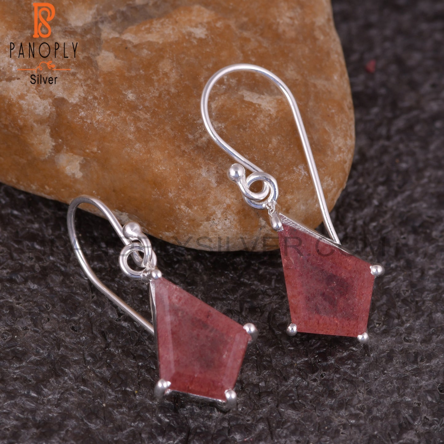 Strawberry Quartz 925 Stamp Kite Unique Fine Jewelry