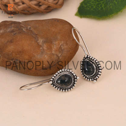 Drop Dangle Moss Agate Earrings