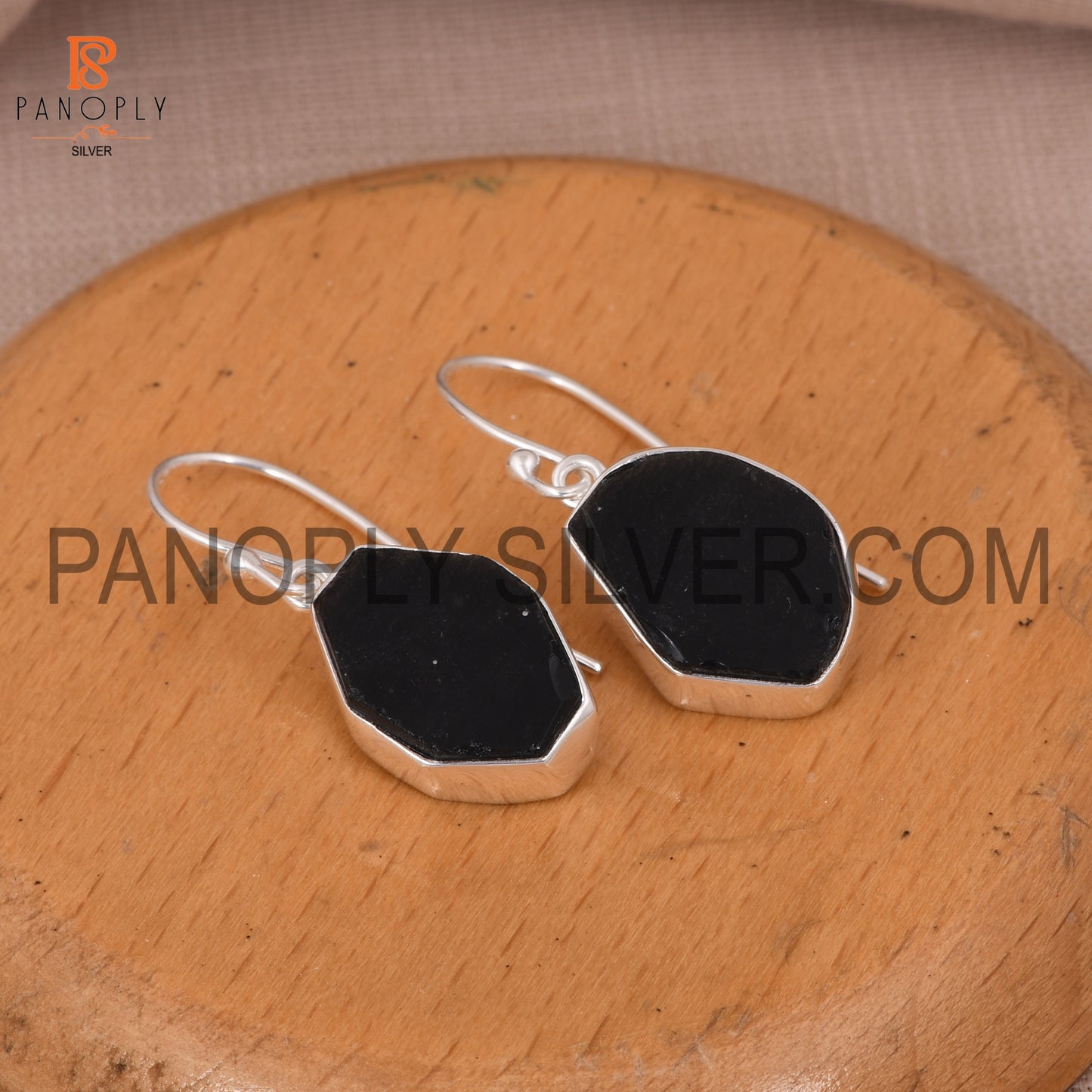 Black Obsidian Dangle Rough Black Stone Boho Earrings