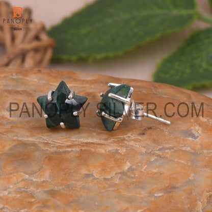 Malachite  925 Quality Silver Star Stud Women Day Gift Earring