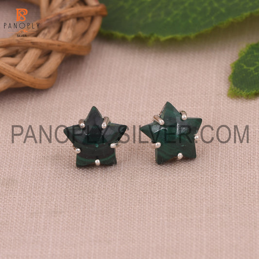 Malachite  925 Quality Silver Star Stud Women Day Gift Earring