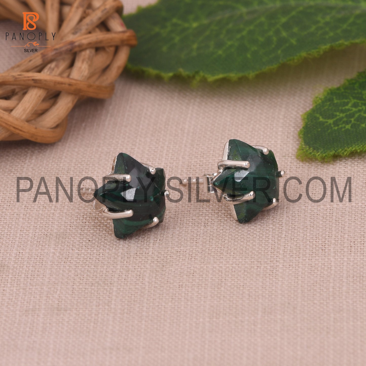 Malachite  925 Quality Silver Star Stud Women Day Gift Earring