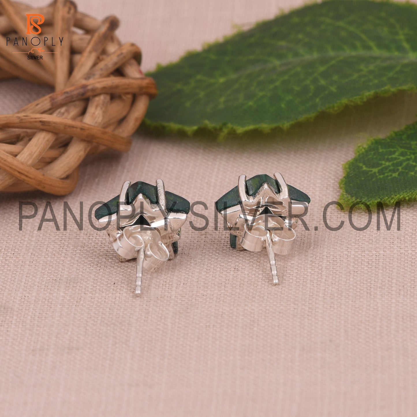 Malachite  925 Quality Silver Star Stud Women Day Gift Earring