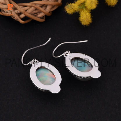 Aurora Opal 925 Sterling Silver Fish Hook Earrings