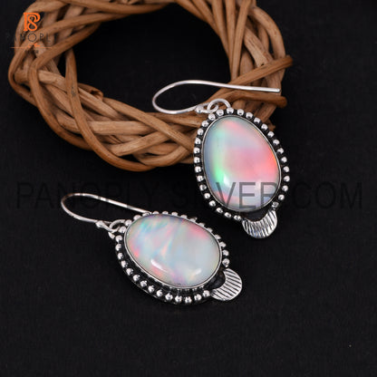 Aurora Opal 925 Sterling Silver Fish Hook Earrings
