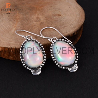 Aurora Opal 925 Sterling Silver Fish Hook Earrings