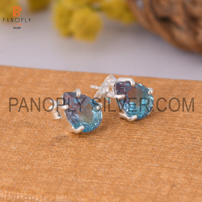 925 Silver Stud With Bio Alexandrite Pear Cut Earrings