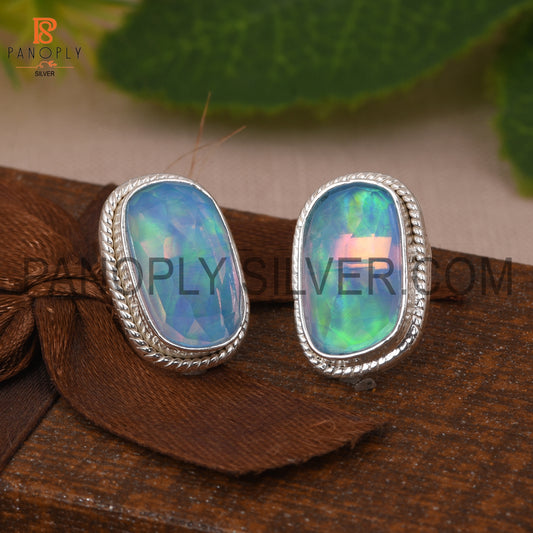 Beautiful Unshape Aurora Opal Sky Studs For Girls