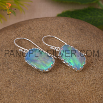 Aurora Opal Sky Gemstone Dangle Earrings Gift For Mother