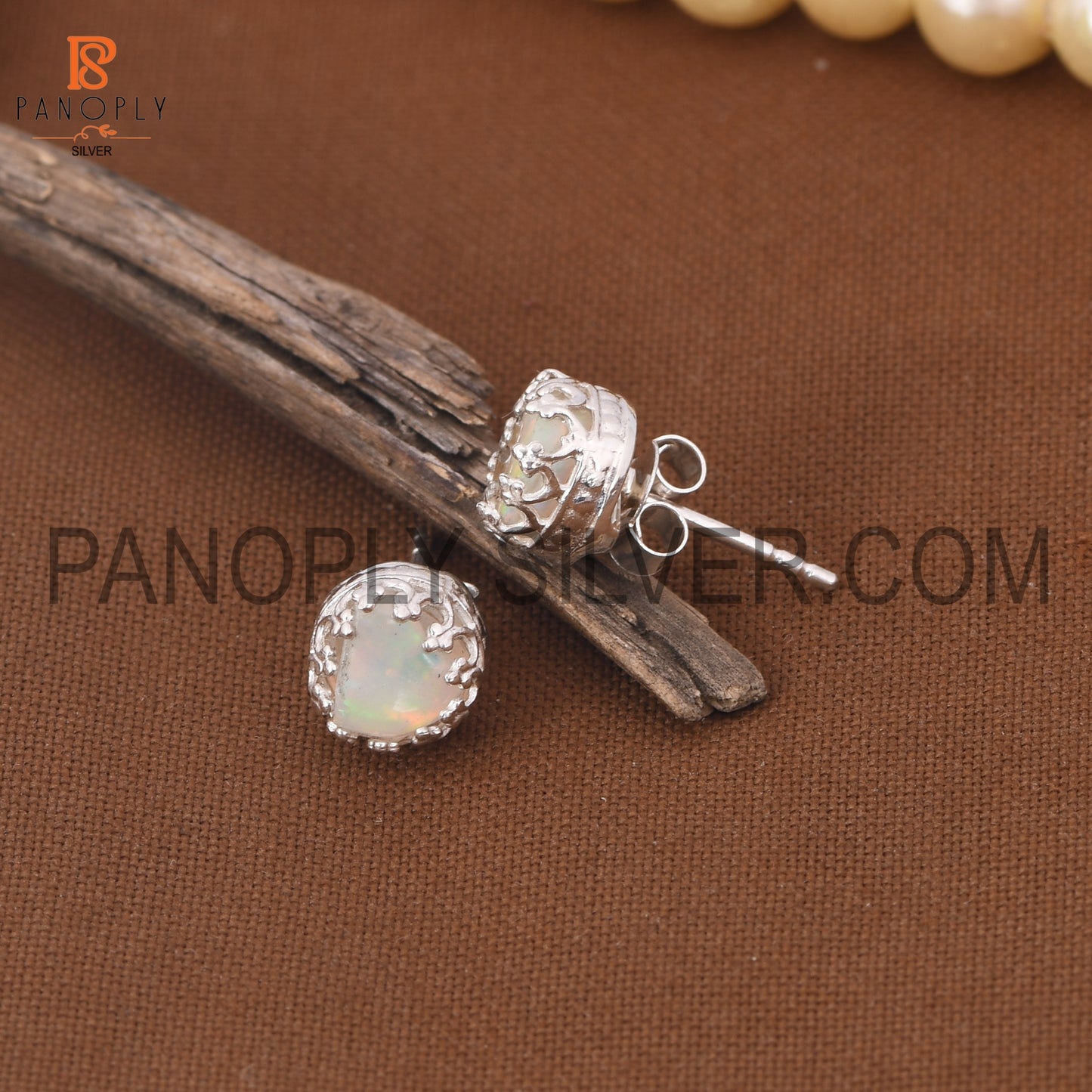 Ethiopian Opal Stud 925 Silver Earrings for Girls
