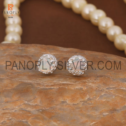 Ethiopian Opal Stud 925 Silver Earrings for Girls