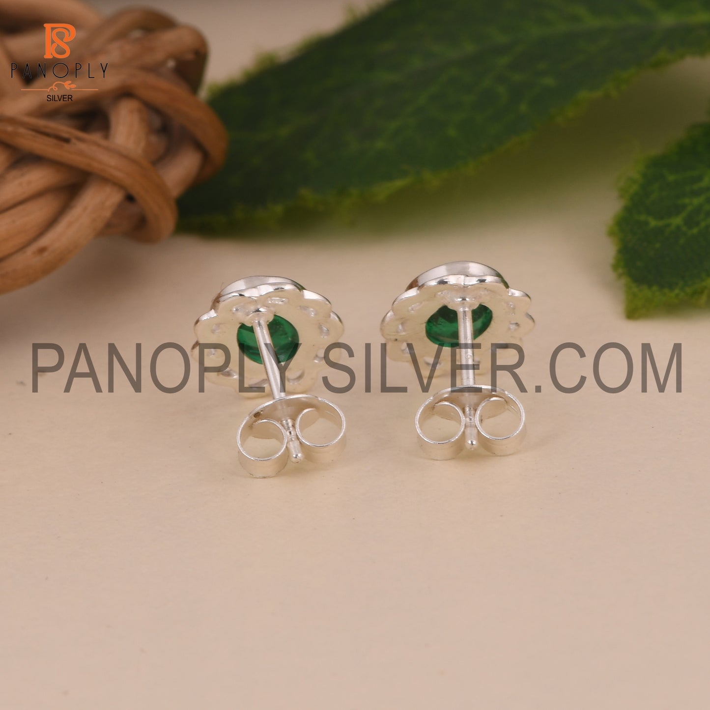 Oval Sterling Silver Stud Daily Wear Floral Earring