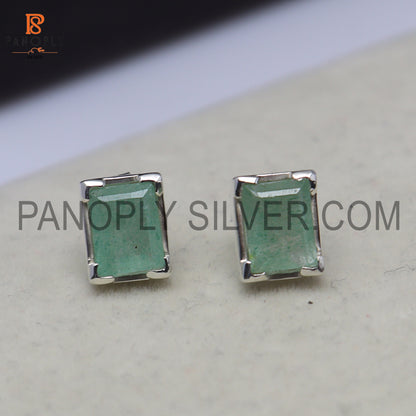 Green Strawberry Quartz 925 Silver Gem Stud Jewelry for Women's Day