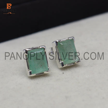 Green Strawberry Quartz 925 Silver Gem Stud Jewelry for Women's Day
