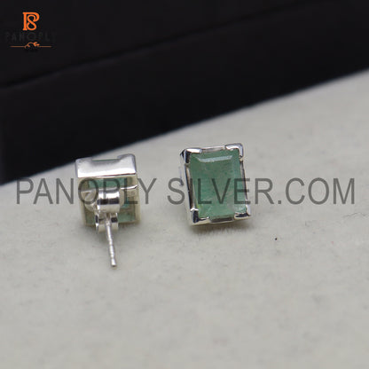 Green Strawberry Quartz 925 Silver Gem Stud Jewelry for Women's Day