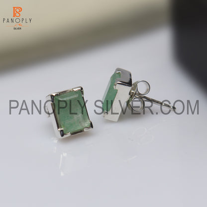 Green Strawberry Quartz 925 Silver Gem Stud Jewelry for Women's Day