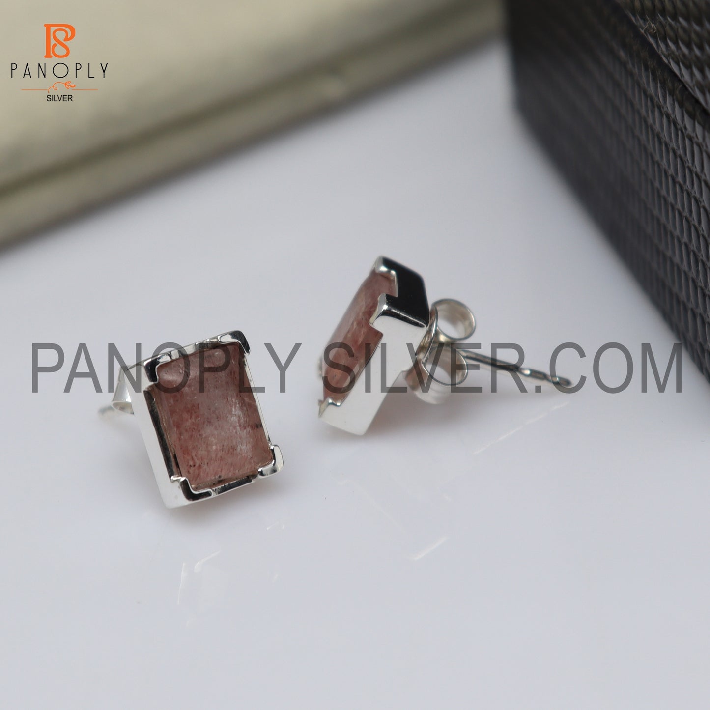 925 Quality Silver Baguette Shape Gem Stud Gift For Women's